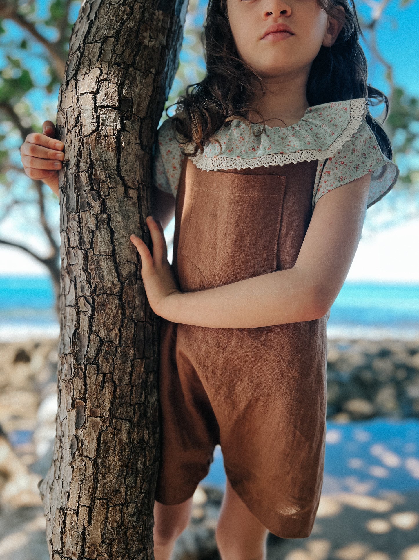 Pre-order Cocoa Linen Overalls